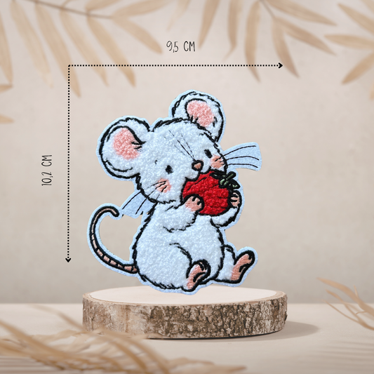 Chenille Patch Erdbeermaus