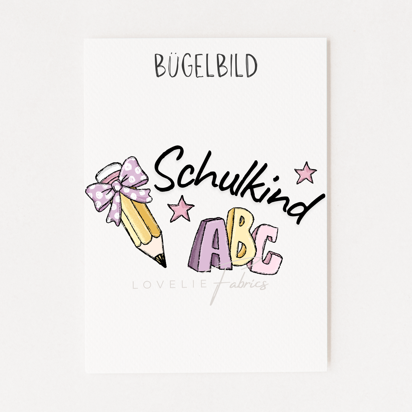 Bügelbild Schulkind Girl