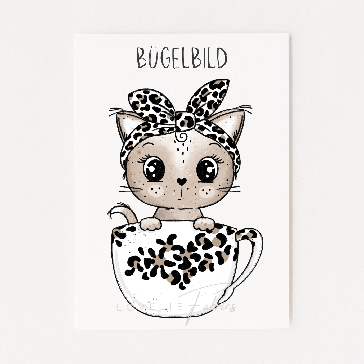 Bügelbild Tassenkitty