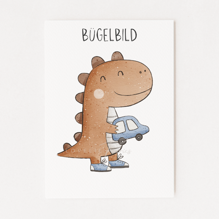 Bügelbild Little Dino Blau
