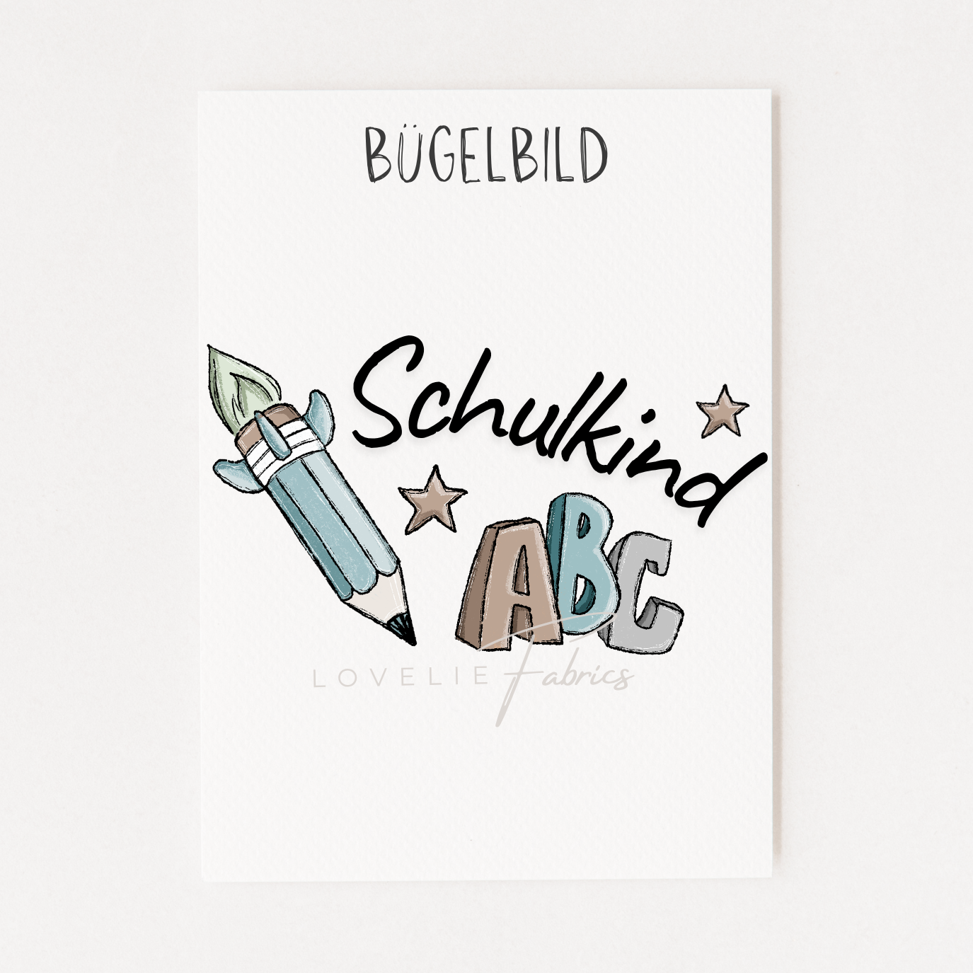 Bügelbild Schulkind Boy