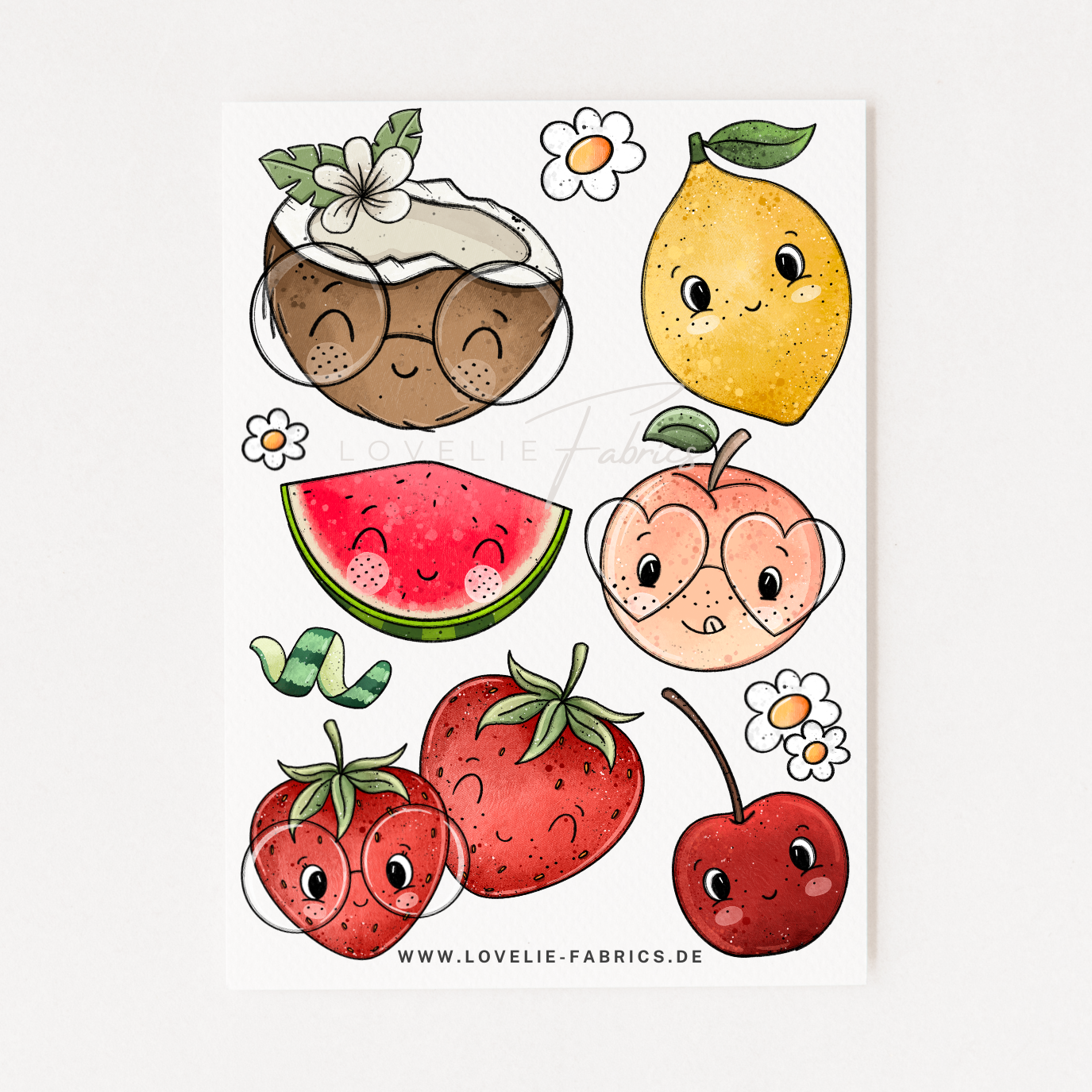 Bügelbildbogen Fruits