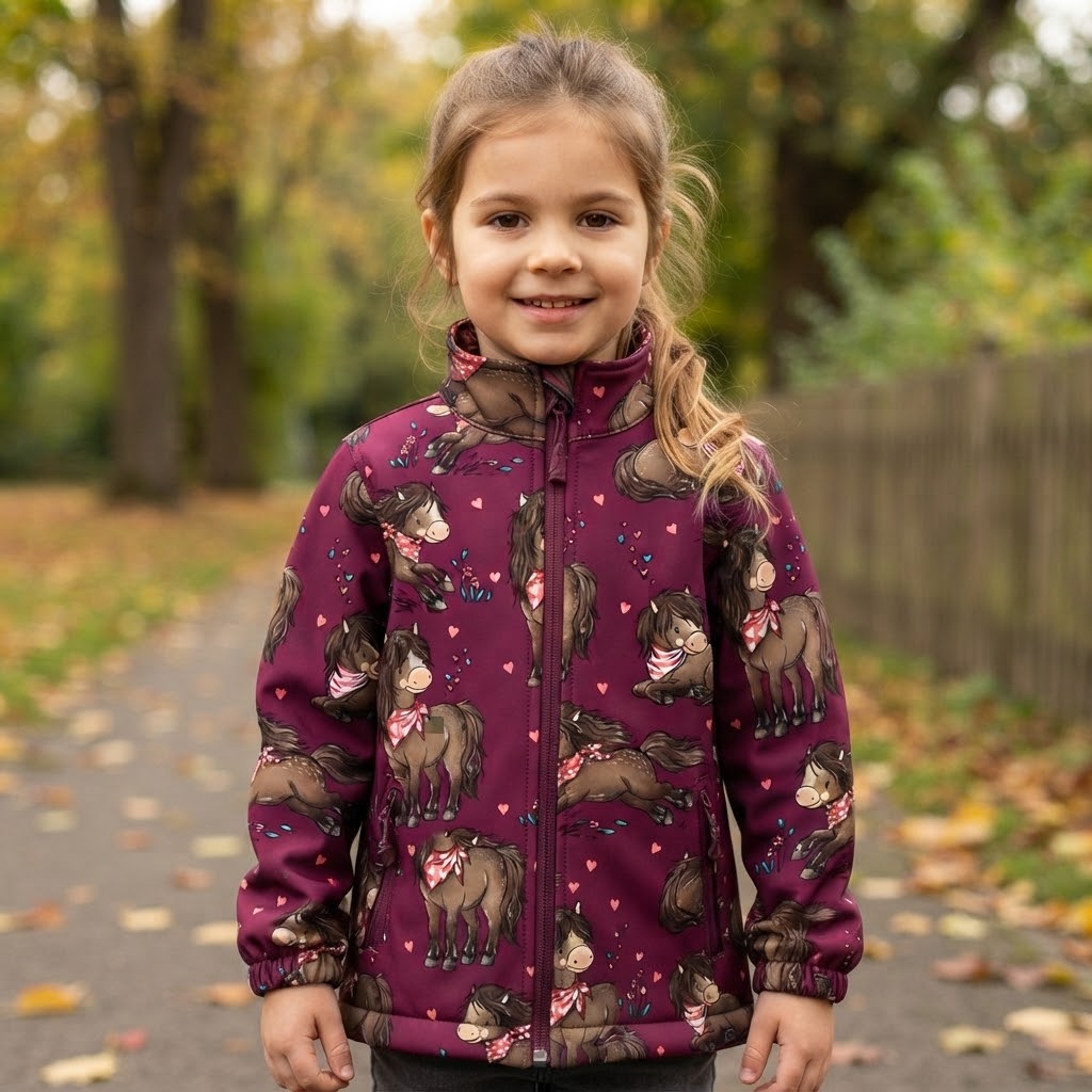 Vorbestellung Softshell: Pferde Horde Beere
