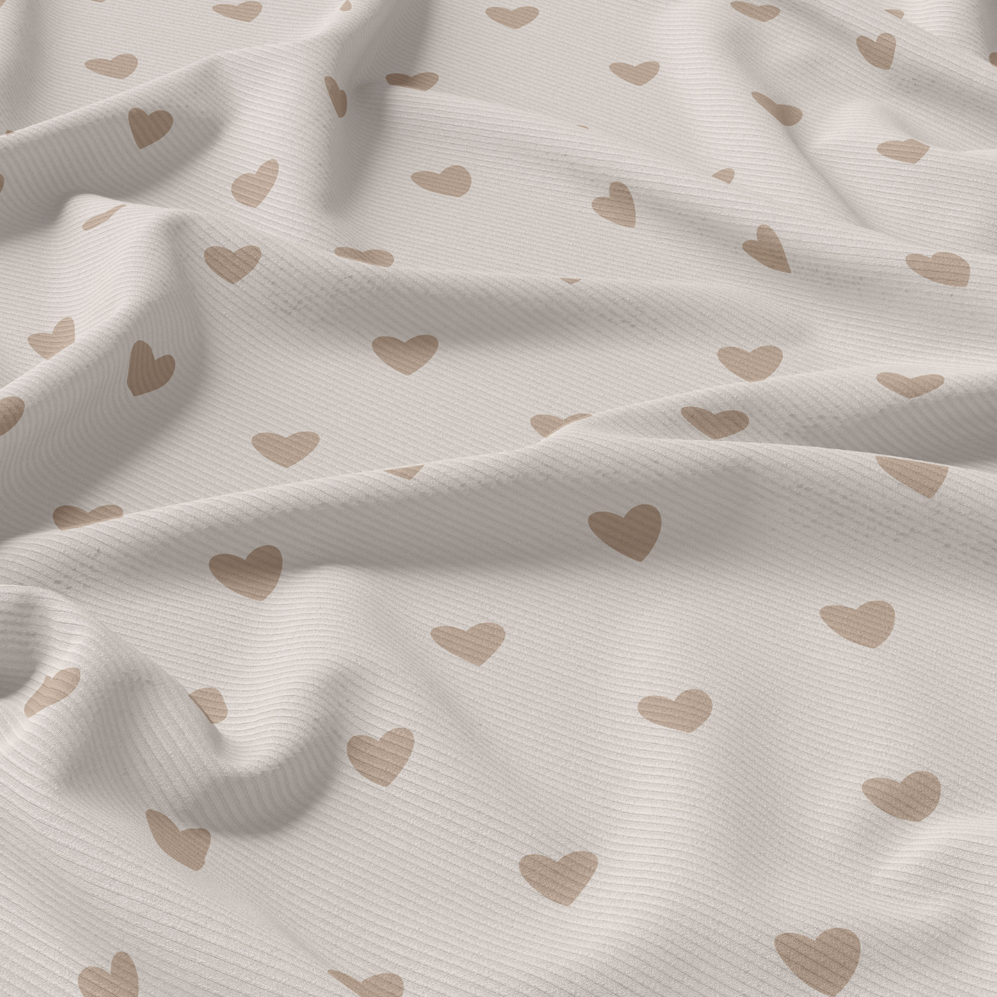 Ribjersey Heart Beige