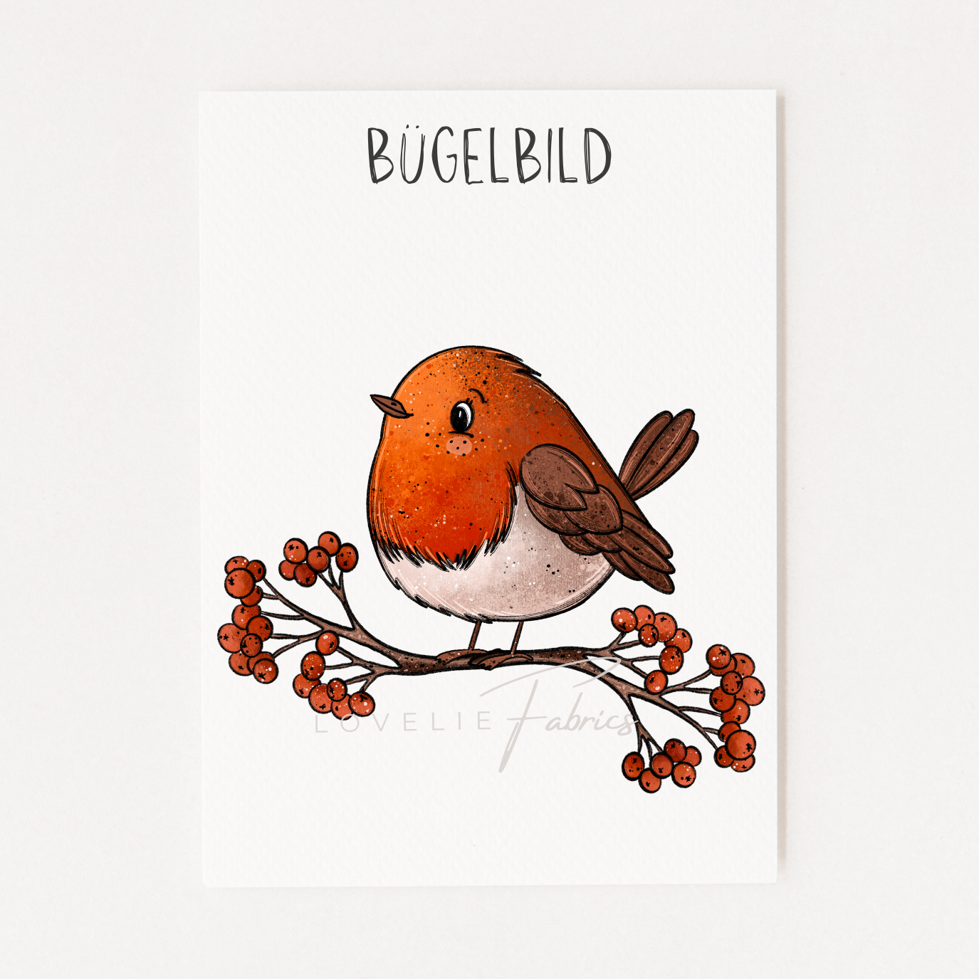 Bügelbild Rotkehlchen