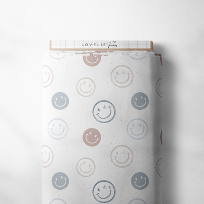 Ribjersey Smiley Pastell