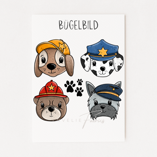 XL Bügelbild Hundehelden