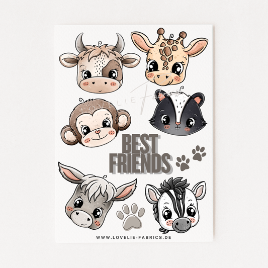 Bügelbildbogen Best Friends