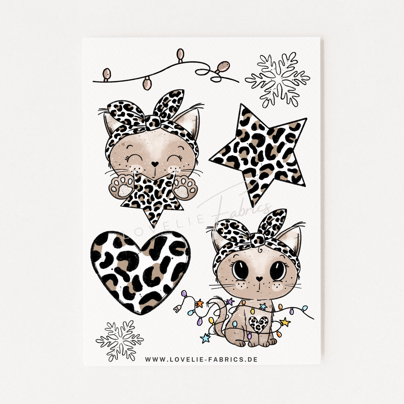 Bügelbildbogen Xmas Kitty