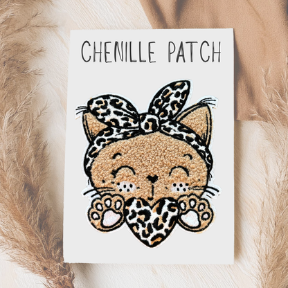Chenille Patch Kitty Love