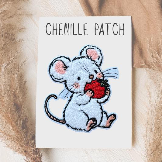 Chenille Patch Erdbeermaus