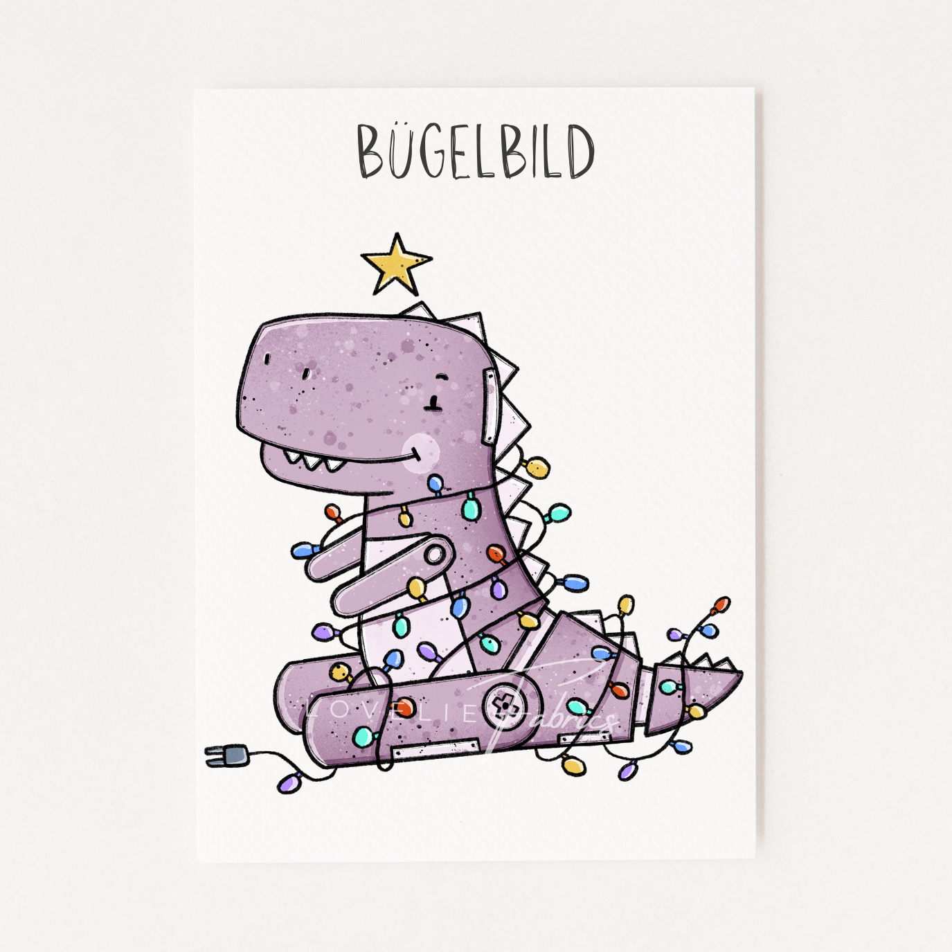 Bügelbild Robo TreeRex Lila
