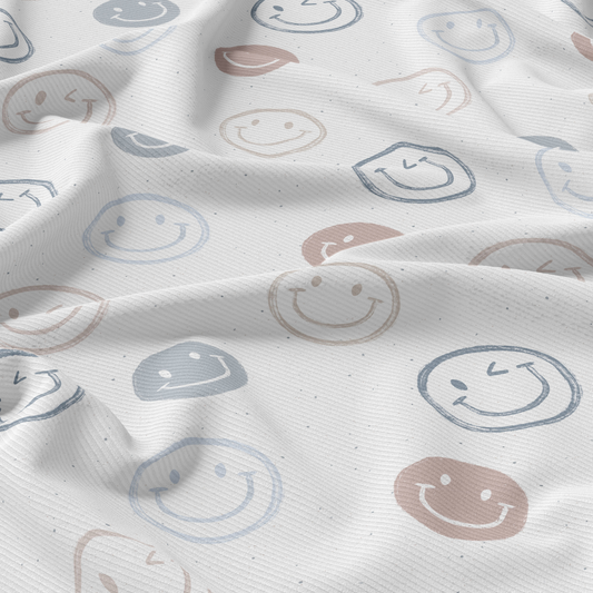 Ribjersey Smiley Pastell