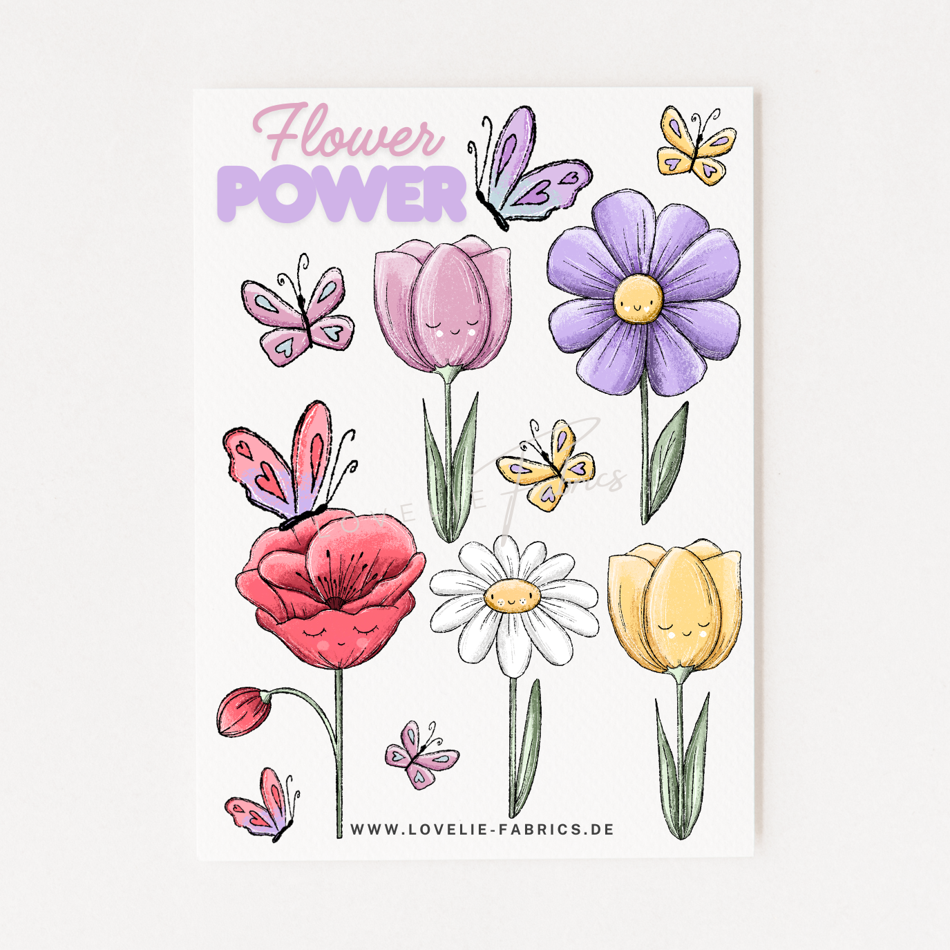 Bügelbildbogen Flower Power