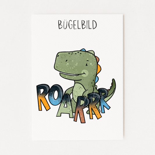 Bügelbild Dino Cool Bunt