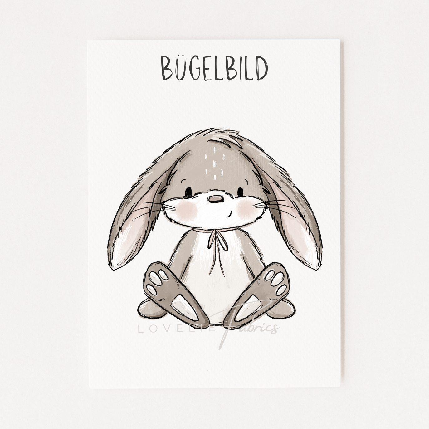 Bügelbild Scratch Hasi Grau