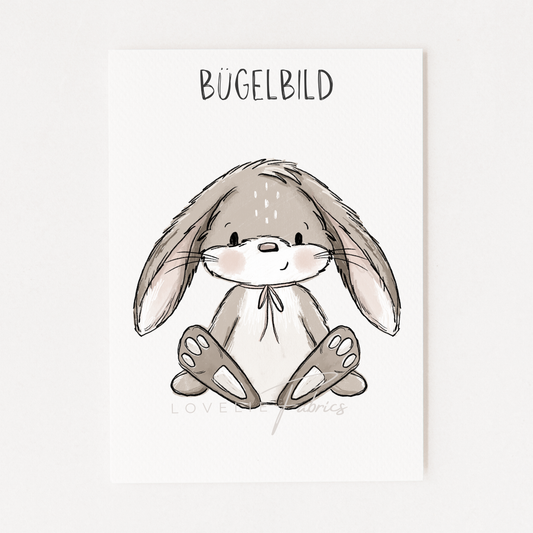 Bügelbild Scratch Hasi Grau