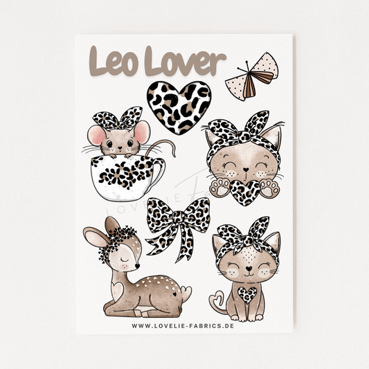 Bügelbildbogen Leo Lover