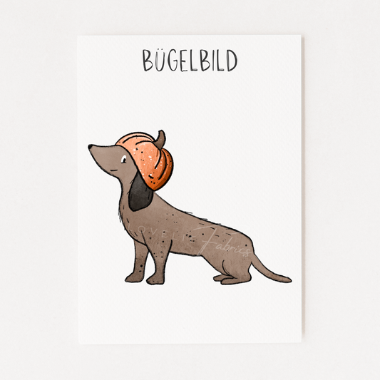 Bügelbild Dackel Spuk