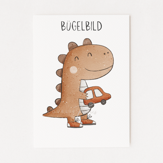 Bügelbild Little Dino Rot