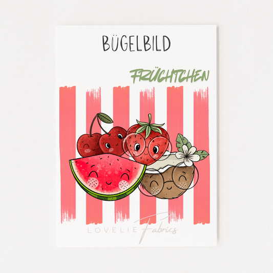 XL Bügelbild Backprint Früchtchen