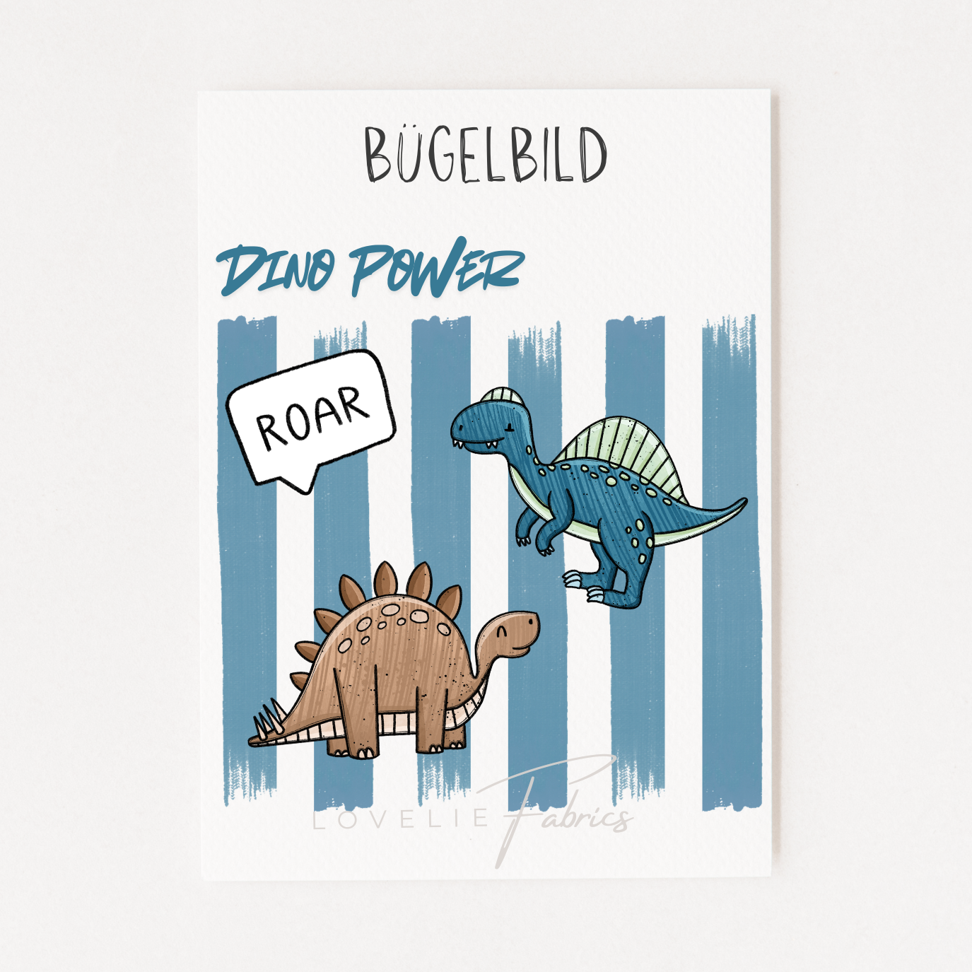 XL Bügelbild Backprint Dino Power