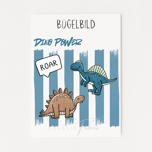XL Bügelbild Backprint Dino Power