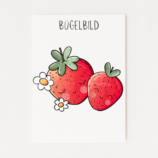 Bügelbild Erdbeerchen