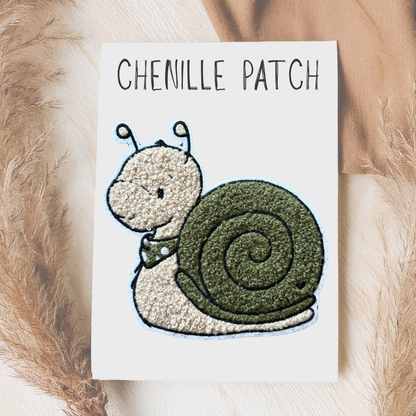 Chenille Patch Schnecke Grün