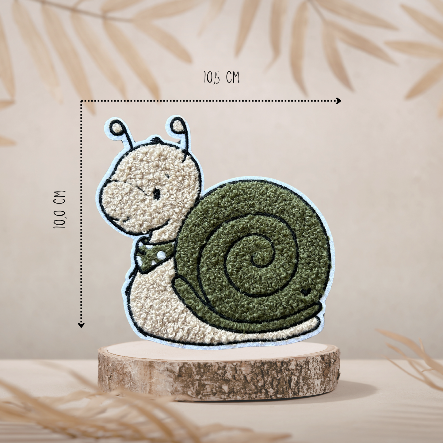 Chenille Patch Schnecke Grün