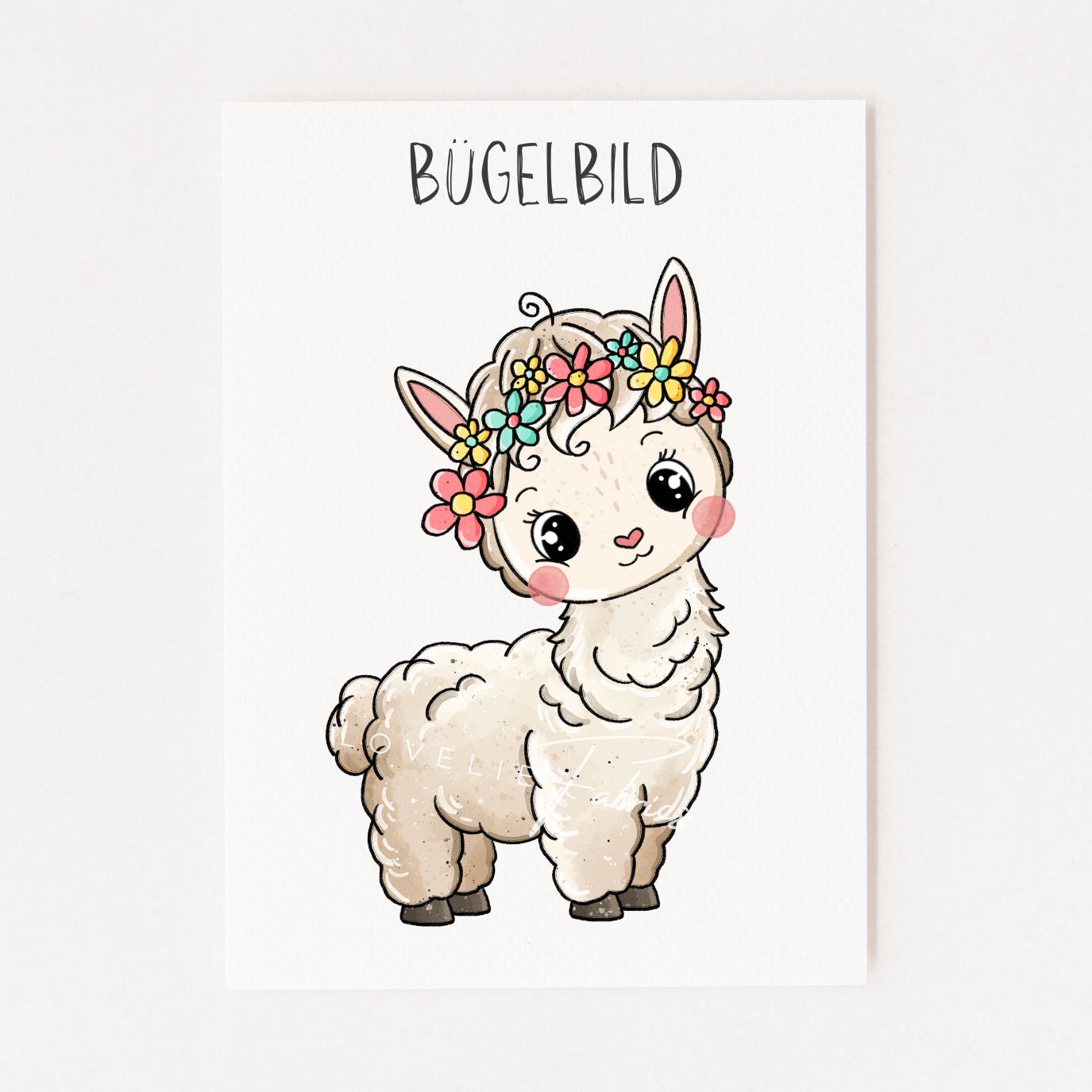 Bügelbild Alpaka