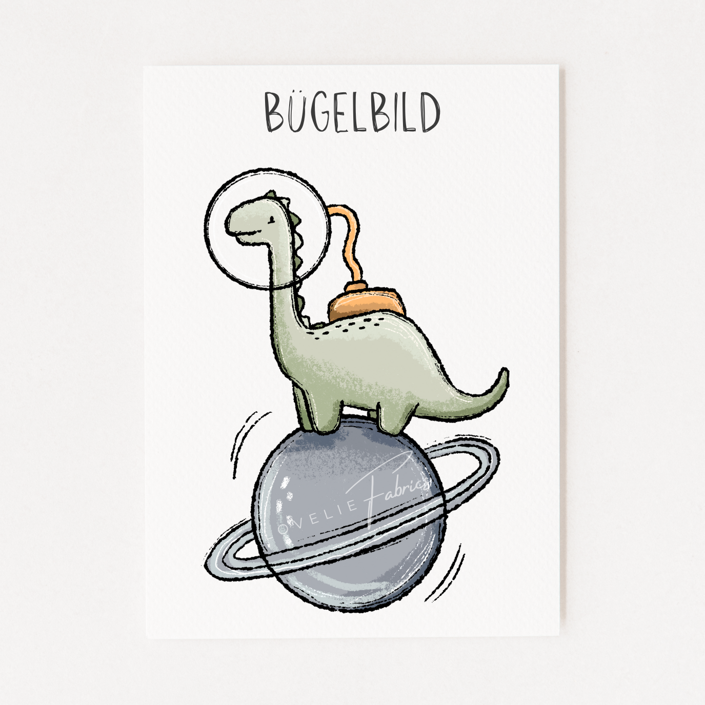 Bügelbild Space Dino Green