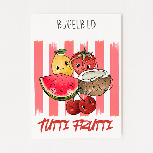 XL Bügelbild Backprint Tutti Frutti