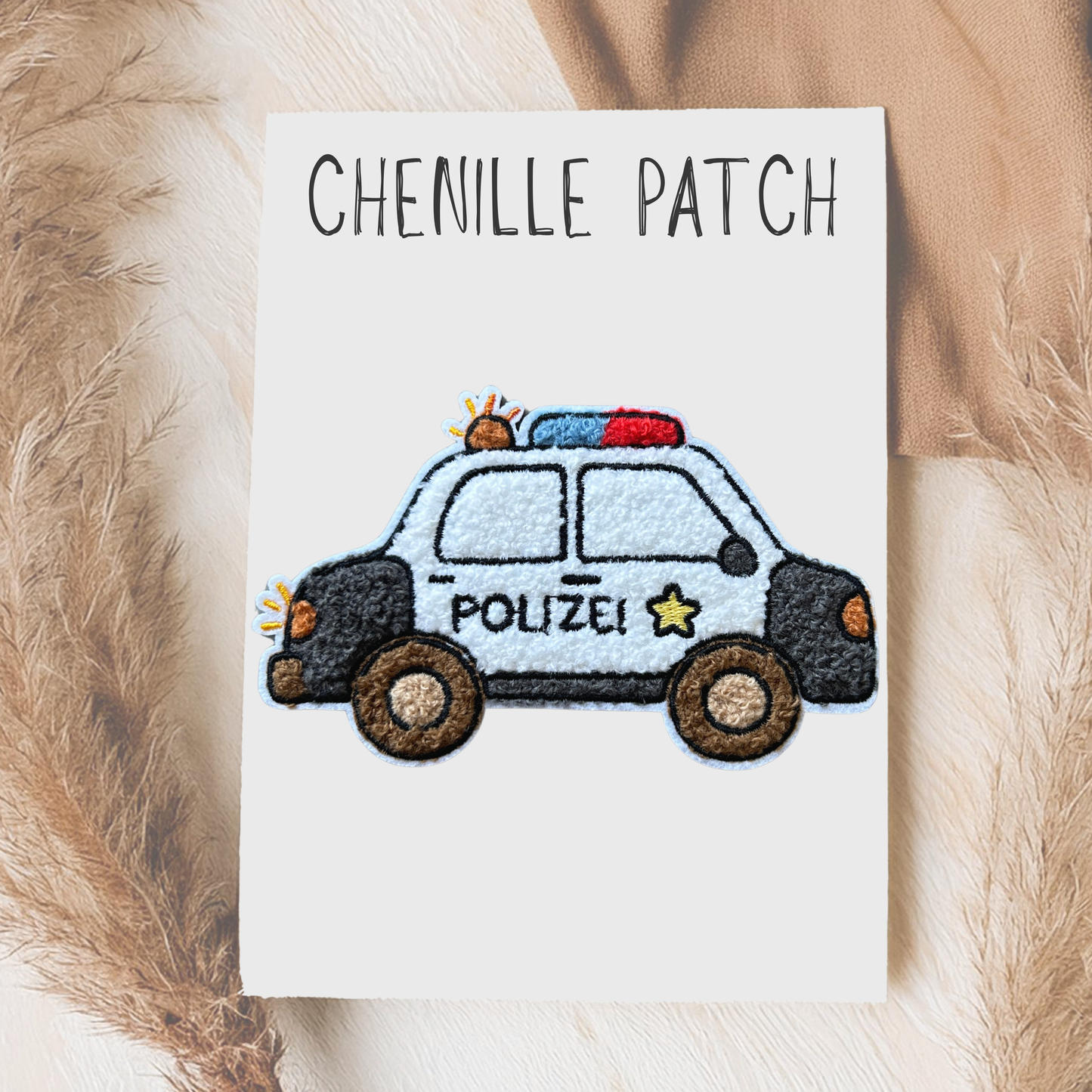 Chenille Patch Polizei Auto