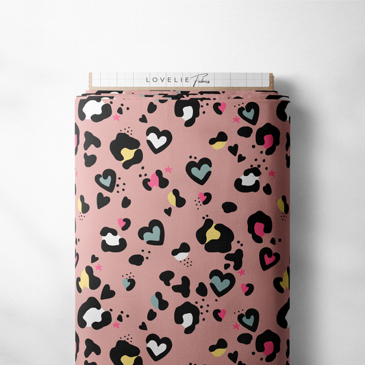 Ribjersey LeoLove Pink