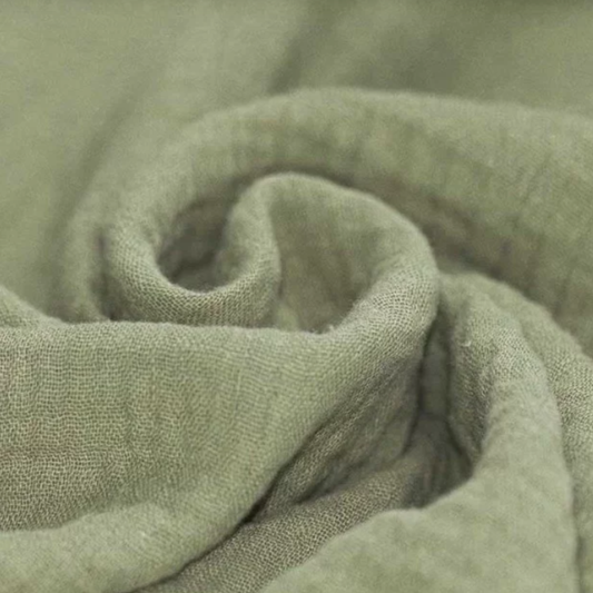 Baumwoll Musselin Olive
