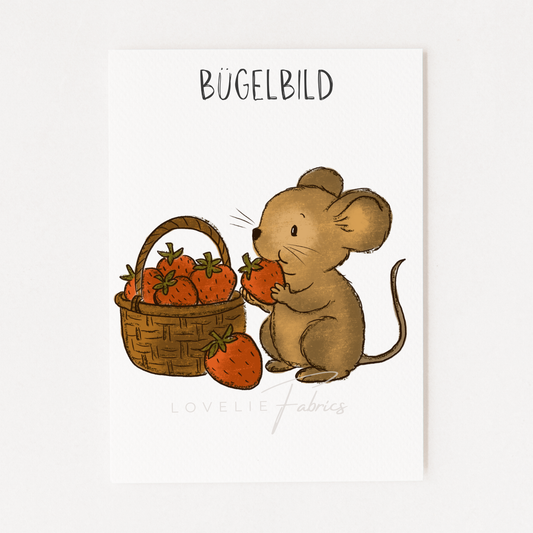 Bügelbild Erdbeermaus