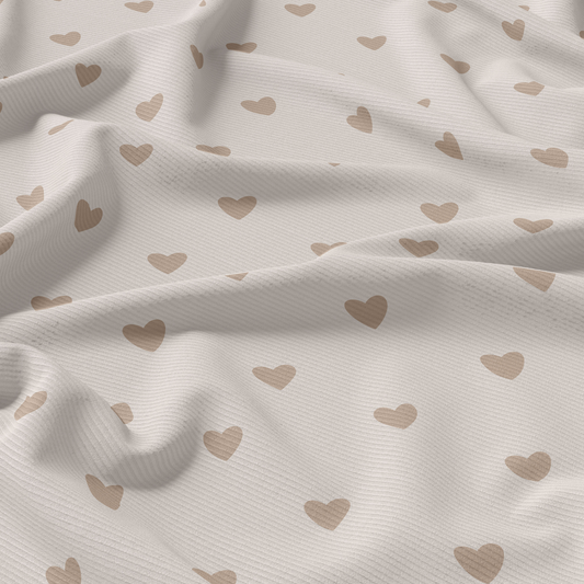 Ribjersey Heart Beige