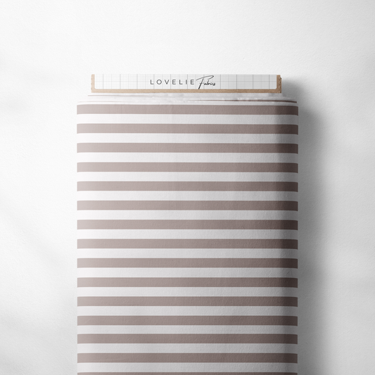 French Terry Streifen Kombi Braunbeige