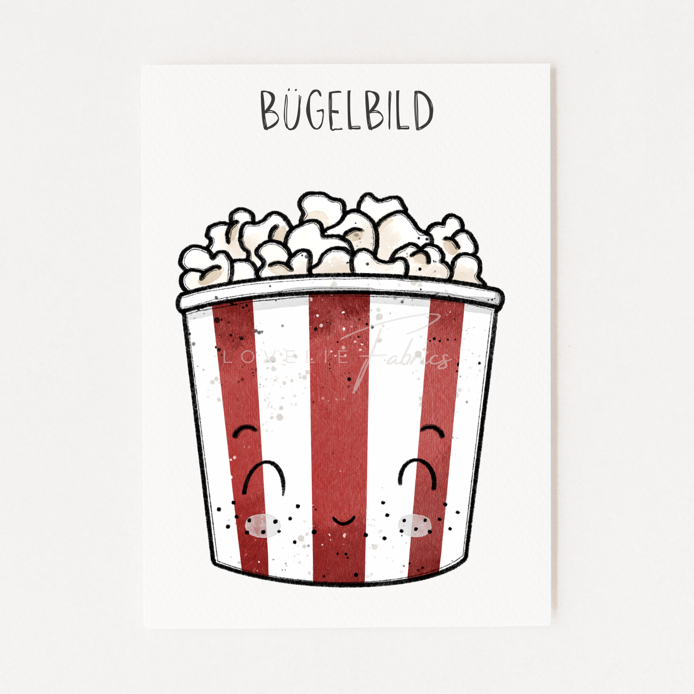 Bügelbild Popcornbox Rot