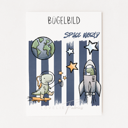 XL Bügelbild Backprint Space World
