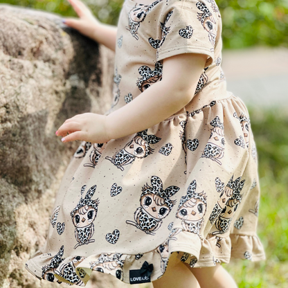 French Terry Eulenliebe Beige