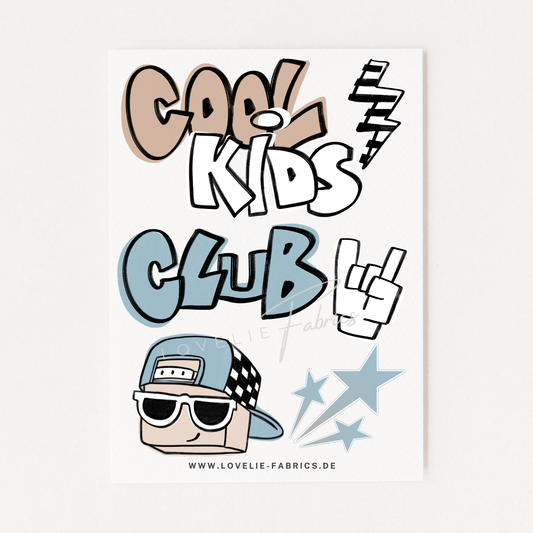 Bügelbildbogen Cool Kids Club