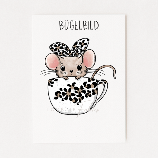 Bügelbild Tassenmaus