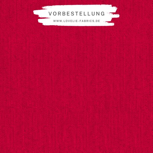 Vorbestellung: Bio French Terry Denim Kirschrot