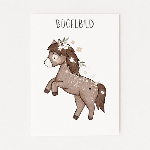 Bügelbild Flower Horse