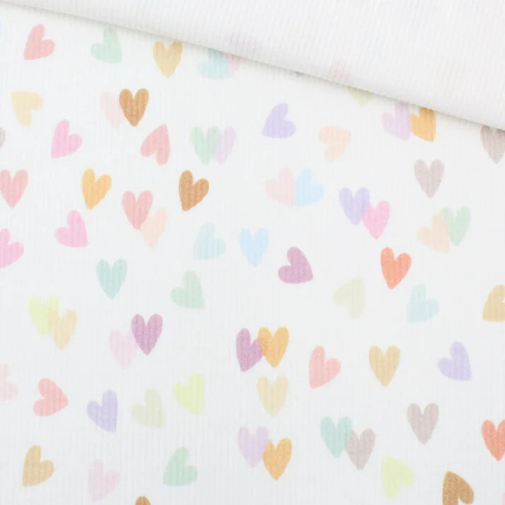 Ribjersey Rippstrick Bunte Herzen