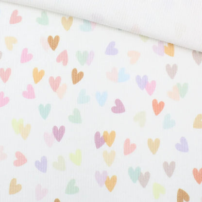 Ribjersey Rippstrick Bunte Herzen
