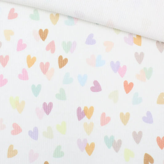 Ribjersey Rippstrick Bunte Herzen