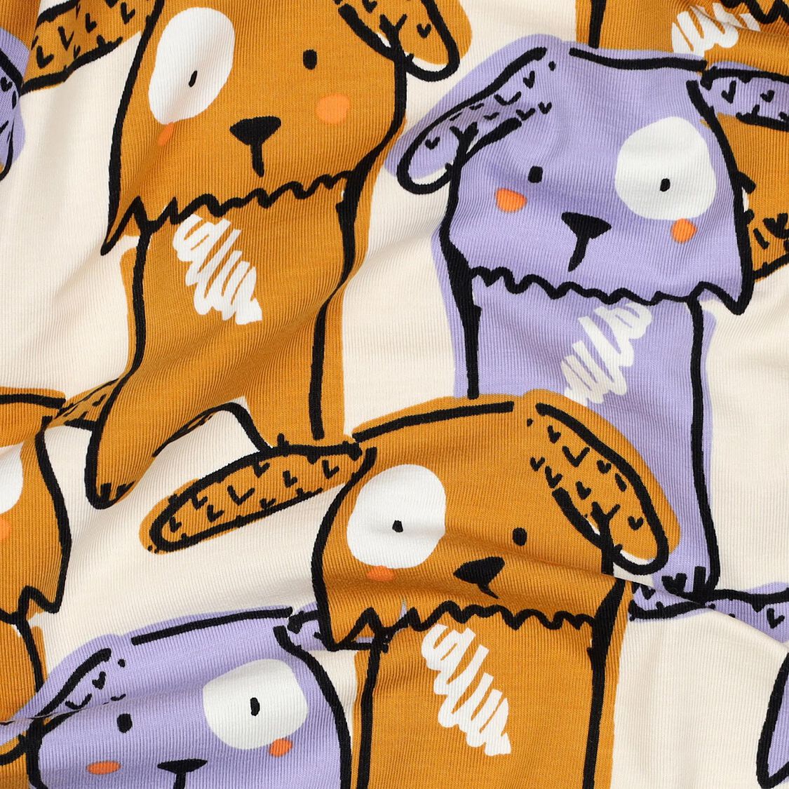 Baumwolljersey Lustige Hunde